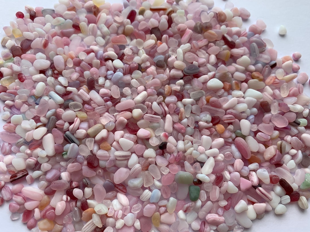 2-5mm Mini Glass Pink Glass Stones Pink Super Tiny Sea Glass Chips Pink