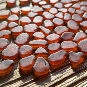 Dark amber brown flat tiny sea glass brown small sea glass