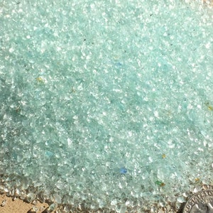 Light Seafoam Glass crushed 1-3mm Light sea foam green seafoam blue glass crushed glass micro glass filler