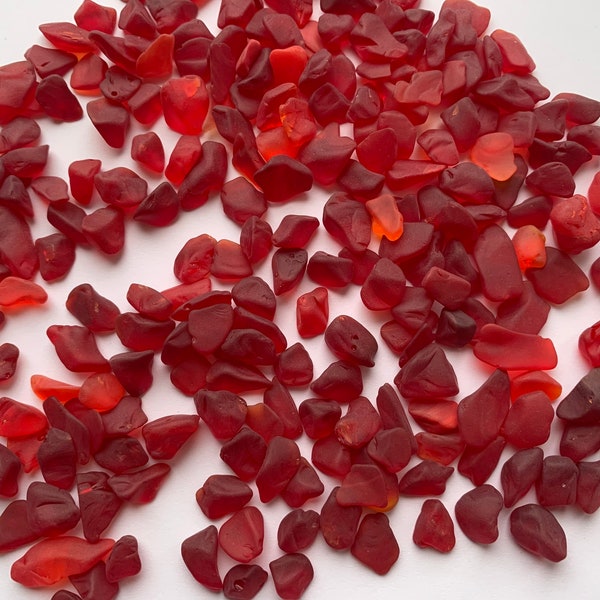 Rot getrommeltes Glas Rot 8-15mm rotes Meerglas viel Seeglas rotes Glashandwerk Seeglaskunst Mosaikherstellung Seeglasschmuckherstellung Glasrot