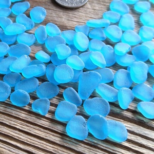 9-13mm tiny sea glass blue sky seaglass blue flat glass