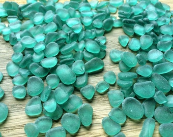 Turquoise green sea glass green 10-15mm 0.4"-0.6" tiny sea glass small sea glass green jewelry glass gems turquoise green