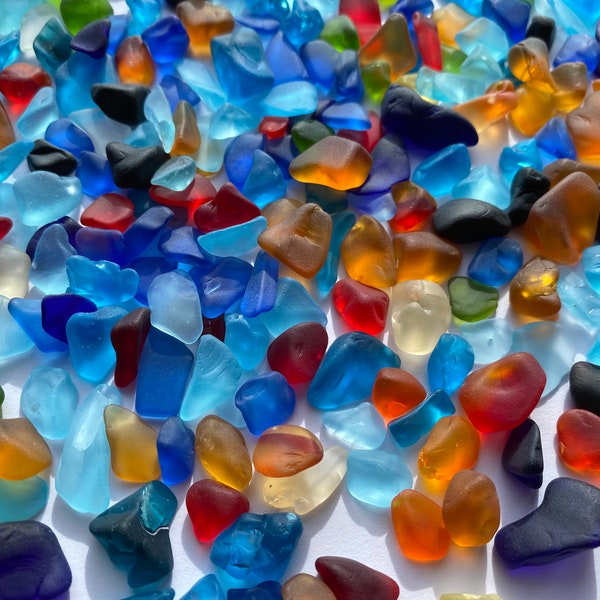 Smooth Tumbled Glass bulk Colors Mix Small Tiny  8-16mm tumbled sea glass bulk seaglass for sea glass projects glass crafts glass mosaic