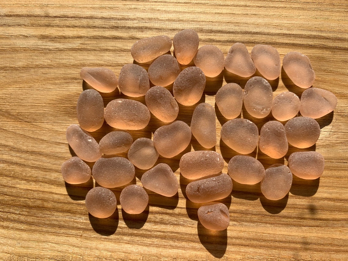 Set of 36 1320mm pink glass pebbles sea glass pink glass Etsy