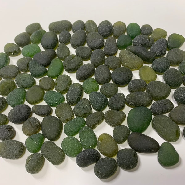 Bulk sea glass lot sea glass dark olive green colors green glass bulk 10-15mm