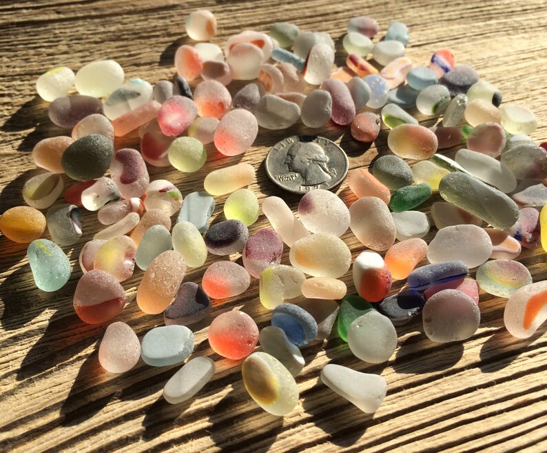 10 16mm Tumble Sea Glass Stones Colors Mix Sea Glass Bulk Etsy