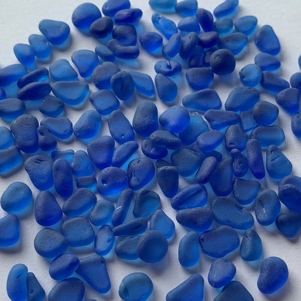 Blue cobalt glass 5-10mm very tiny sea glass cobalt blue solid