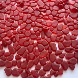 4-10mm Flat Red tumbled sea glass red sea glass red seaglass crafts sea glass arts