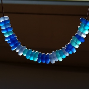 5-10mm very tiny tumbled sea glass beads mix blue colors sea glass jewelry beads