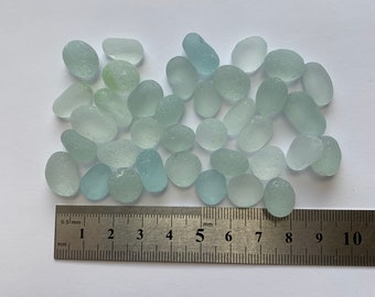 set of 36 glass stones tumbled sea glass stones small tiny 10-13mm f136