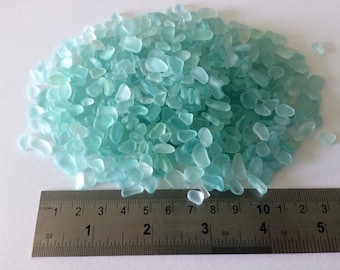 Very tiny sea glass seafoam 3-10mm blue sea glass bulk seaglass small tumble glass stones seafoam