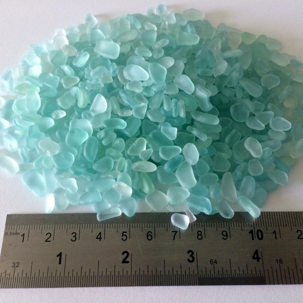 Very tiny sea glass seafoam 3-10mm blue sea glass bulk seaglass small tumble glass stones seafoam