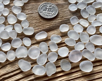 100-500pcs Tiny White Clear Sea Glass Bulk 10-15mm