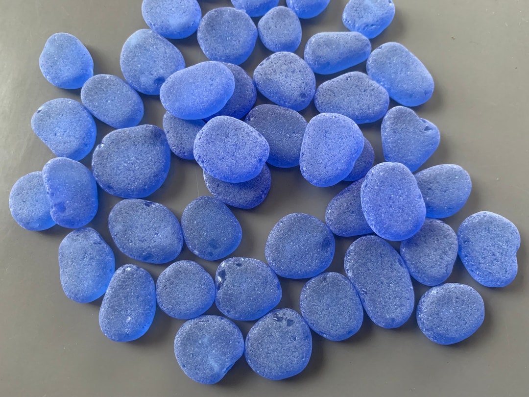 1322mm Lilac Blue Flat Thicker Sea Glass Blue Sea Glass Stones Glass