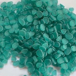 9-11mm Tiny sea glass blue flat sea glass light aqua