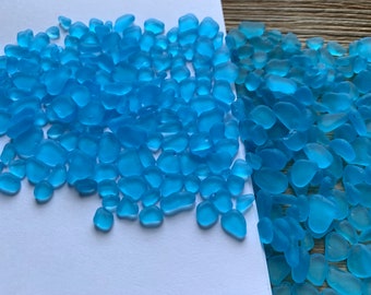 5-10mm very tiny sea glass blue Bright Sky Blue mini seaglass blue small sea glass tiny