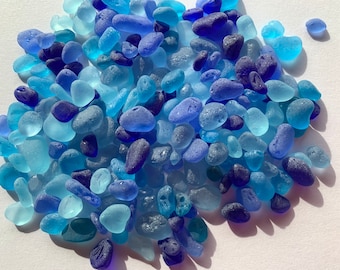 Mini Glass Blue 4-10mm very tiny sea glass stones glass blue tumbled glass pebbles