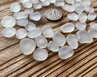 15-20mm Medium Sea Glass White Glass tumbled sea glass white seaglass white sea glass clear