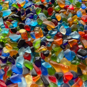 very tiny tumbled glass bulk sea glass mix colors