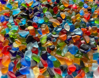 very tiny tumbled glass bulk sea glass mix colors