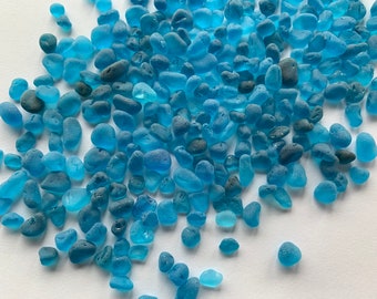 4-10mm deep aquamarine blue mix very tiny sea glass stones glass aqua sea glass aqua blue sea glass stones sea glass arts glass crafts