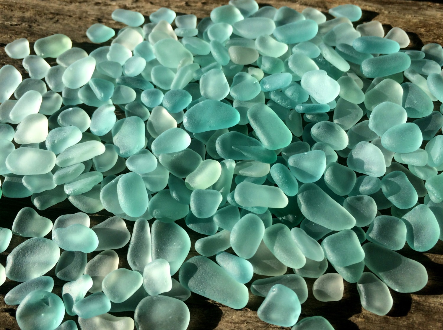 3 deep teal Spanish sea glass pieces