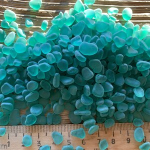 4-10mm very tiny tumbled glass turquoise green sea glass green sea glass crafts image 2