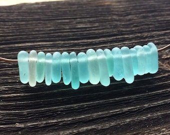 12-18 mm kleine top geboord zeeglas blauw aqua zeeschuim sieraden maken aanbod strand bruiloft sieraden hangers kralen bedels