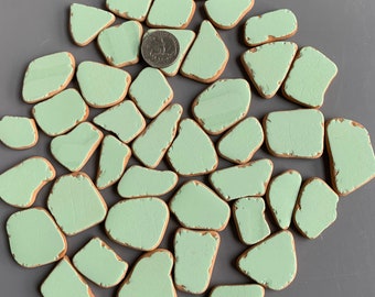 20-40mm Große Pastell Seafoam Grün Große Trommelsteine Keramikfliesen Keramikstücke getrommelt Keramikstücke