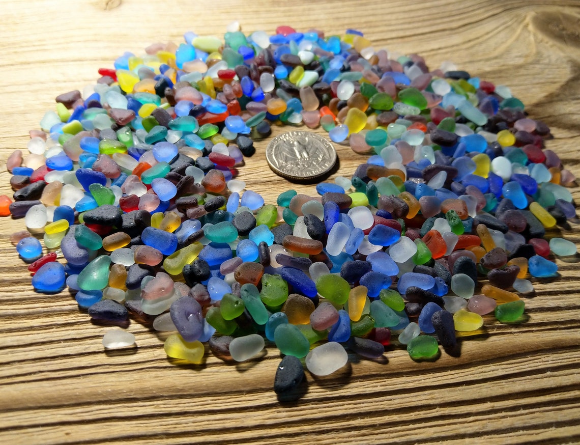 Very Tiny Sea Glass Colors Bright Mix Small Sea Glass Mix Etsy