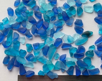Blue mix tumbled glass blue colors 3-10mm Very Tiny sea glass blue sea glass crafts arts mosaic resin filler resin inserts jewelry glass