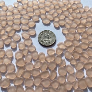 Tiny light pastel pink beige seaglass flat pieces 8-13mm 0.4"-0.6" pink sea glass pink