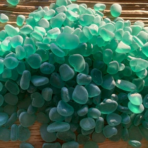 Très petit verre roulé de 4 à 10 mm, verre roulé vert turquoise, artisanat en verre vert de mer image 9