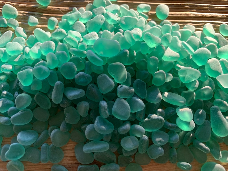 4-10mm very tiny tumbled glass turquoise green sea glass green sea glass crafts image 9