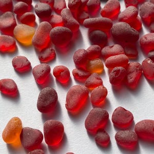 5-10mm bulk sea glass stones red very tiny sea glass red