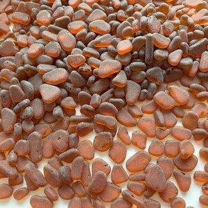 Very tiny sea glass brown flat pieces 4-10mm glass brown yellow