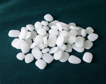 Tumble glass white sea glass white 10-15mm 0.4"-0.6" milk white glass lot