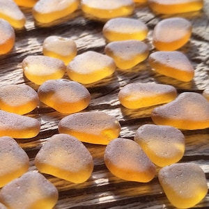 Yellow flat sea glass 10-15mm handmade sea glass yellow jewelry supply jewelry making stones tumble glass yellow
