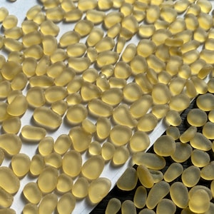 ligth sun yellow sea glass yellow very tiny 4-9mm flat sea glass tumbled sea glass