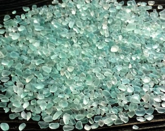 2-4mm super tiny very light blue mini glass chips sea glass seafoam green blue micro sea glass sea foam