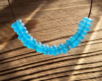 5-10mm Earrings beads blue beads drilled sea glass beads jewelry beads blue sky