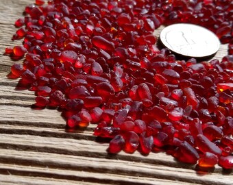 2-4mm Mini Glass Chips Glass red Glass mini filler super tiny sea glass chips multi red glass pebbles glass red