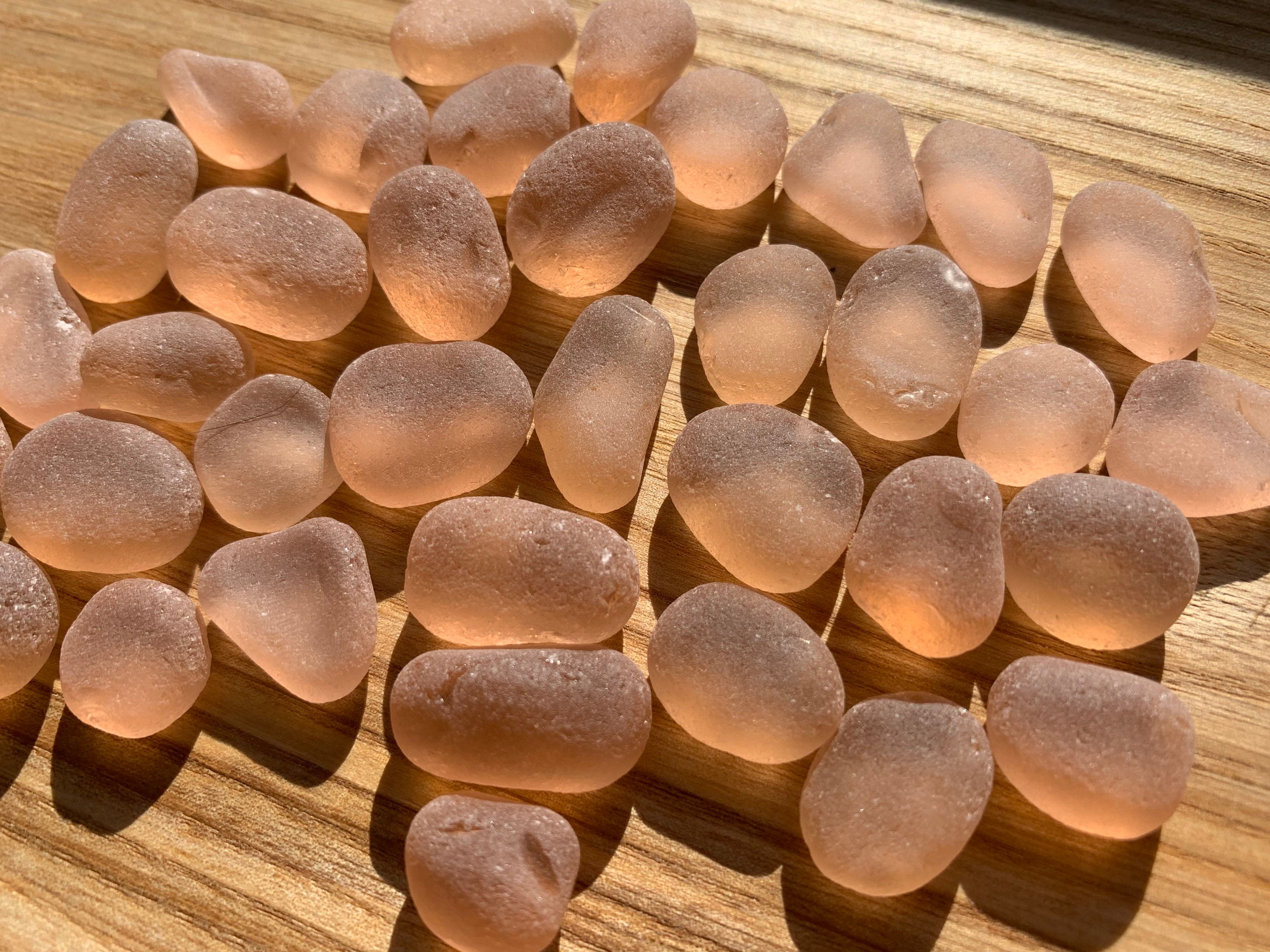 Set of 36 1320mm pink glass pebbles sea glass pink glass Etsy