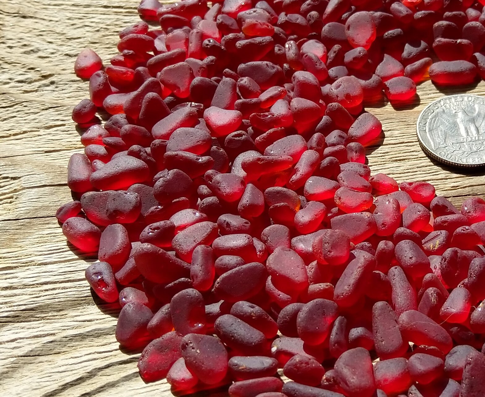 510mm very tiny red sea glass red glass gems glass jewelry Etsy
