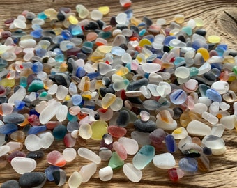 4-10mm very tiny sea glass mini glass pebbles seaglass color mix multicolor sea glass colors