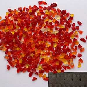 4-8mm very tiny sea glass red orange sea glass yellow tumbled sea glass bulk sea glass