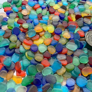 Bright colors sea glass mix flat seaglass lot 8-15mm seaglass jewelry sea glass bulk sea glass small