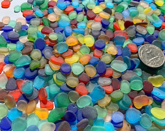 Bright colors sea glass mix flat seaglass lot 8-15mm seaglass jewelry sea glass bulk sea glass small