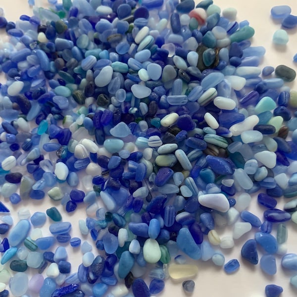 2-5mm super tiny sea glass chips mix blue glass pebbles blue mix glass miniature making sea glass art sea glass pebble art sea glass crafts