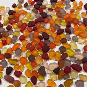 mix red orange pink yellow sea glass very tiny 5-10mm jewelry diy sea glass arts crafts